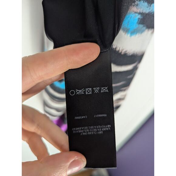 Bebe Dress Womens XXS Y2K Bodycon Mini Party HOCO Stretchy Clubwear Mesh Cut Out - Picture 9 of 12